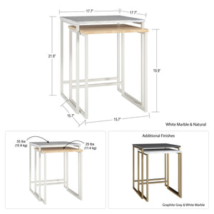 CosmoLiving Scarlett Nesting Tables - Graphite Grey