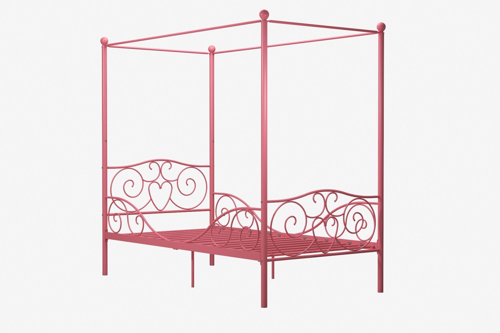 DHP Canopy Metal Bed - Pink - Twin