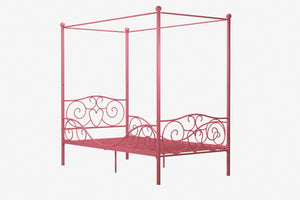 DHP Canopy Metal Bed - Pink - Twin