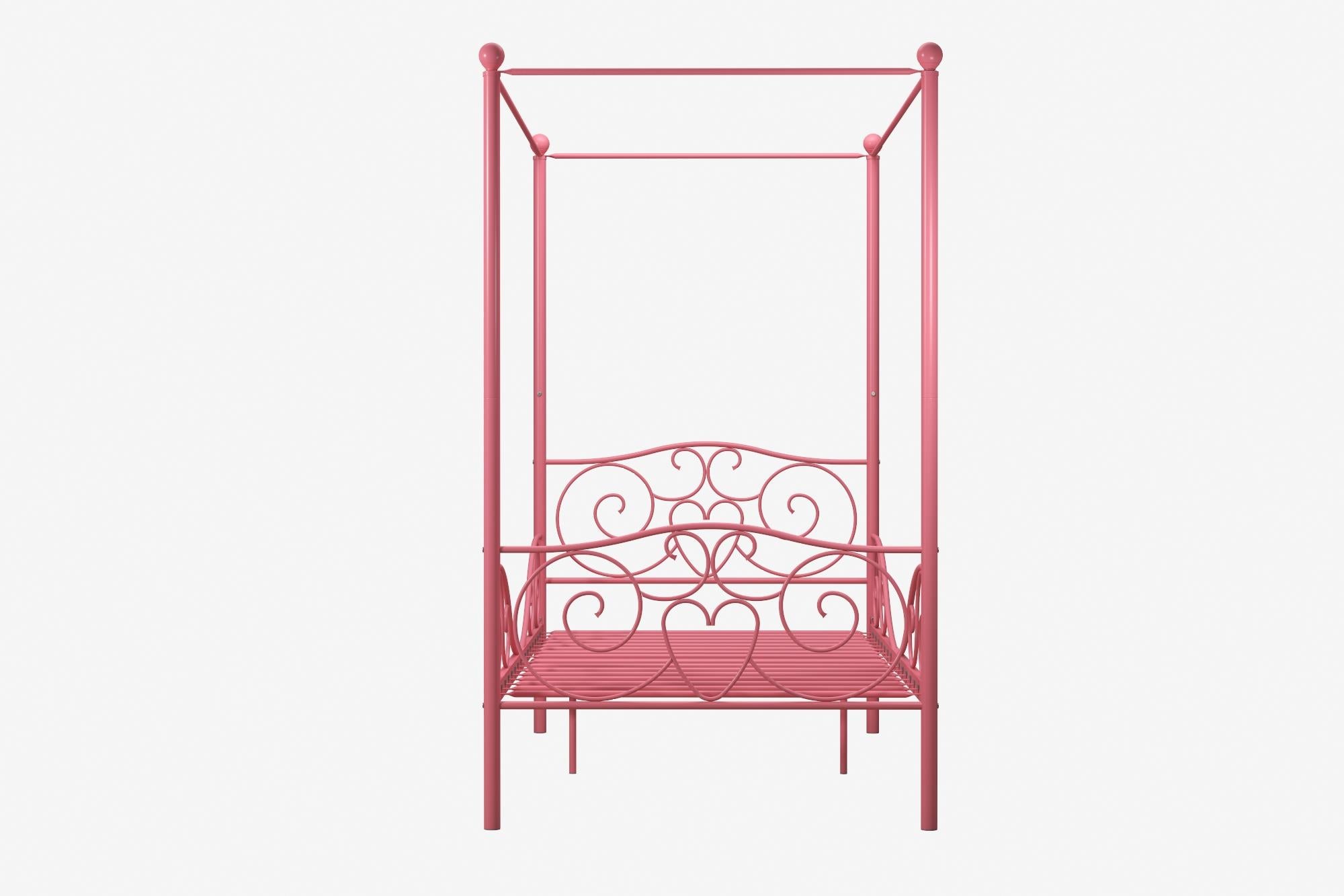 DHP Canopy Metal Bed - Pink - Twin