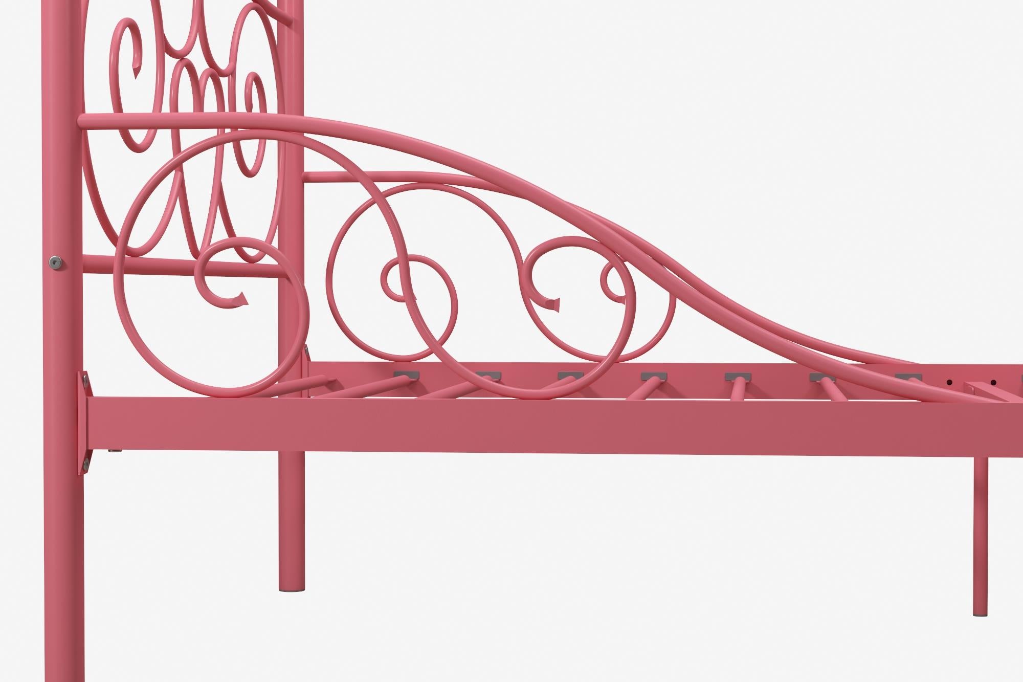 DHP Canopy Metal Bed - Pink - Twin