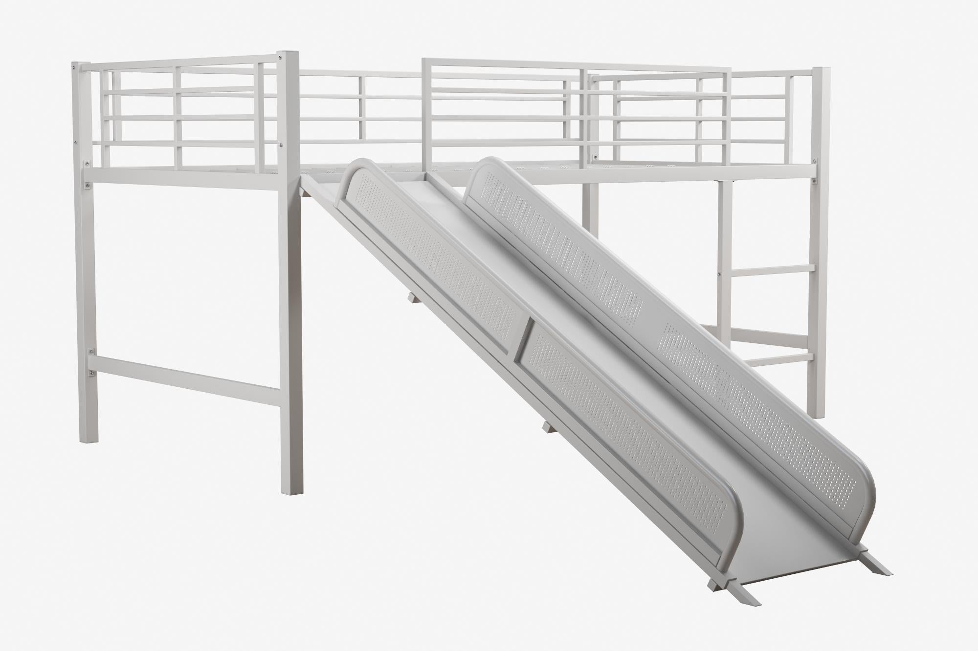 DHP Laurie Kids' Low Loft Bed with Slide - White - Twin