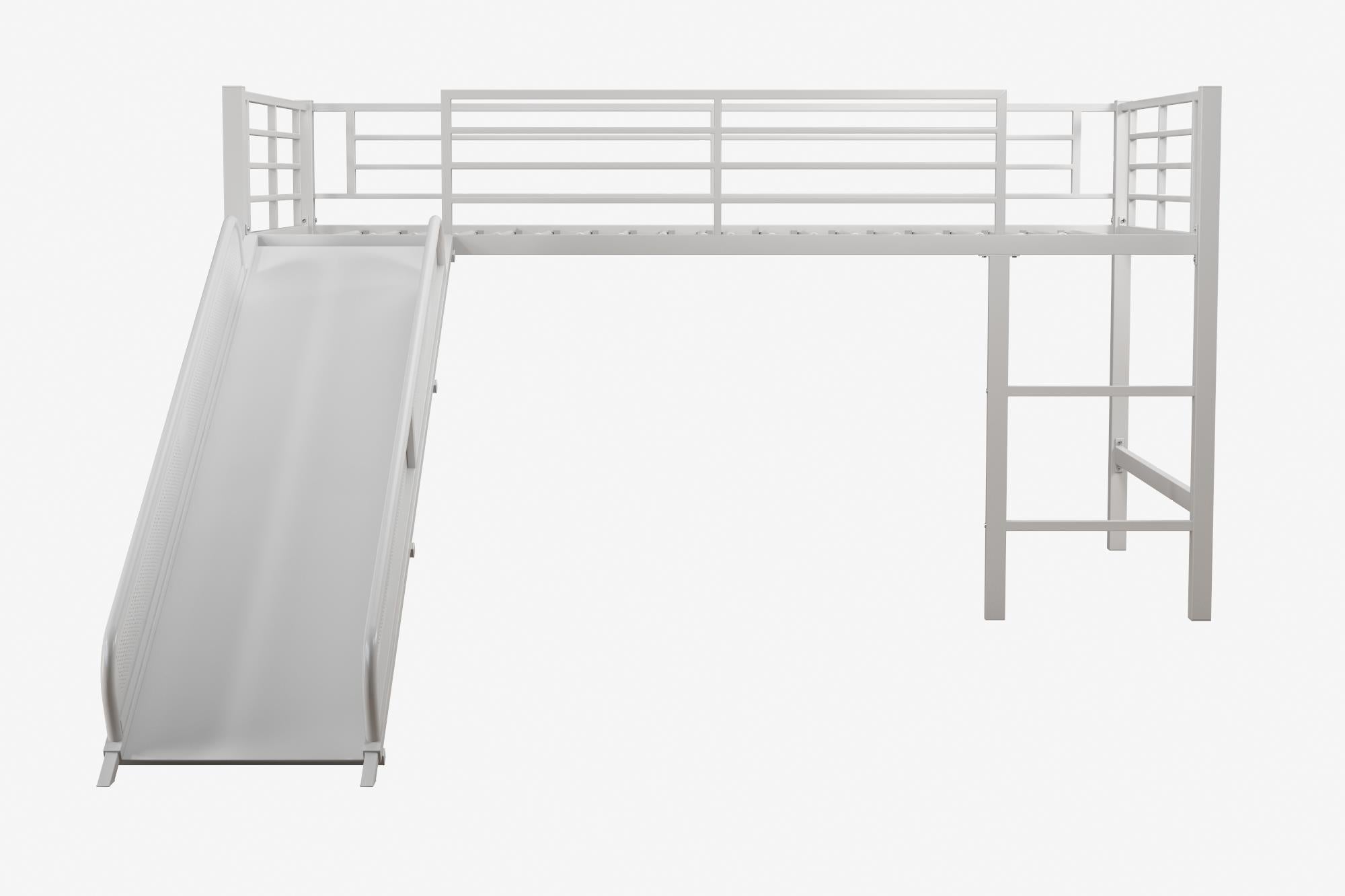 DHP Laurie Kids' Low Loft Bed with Slide - White - Twin