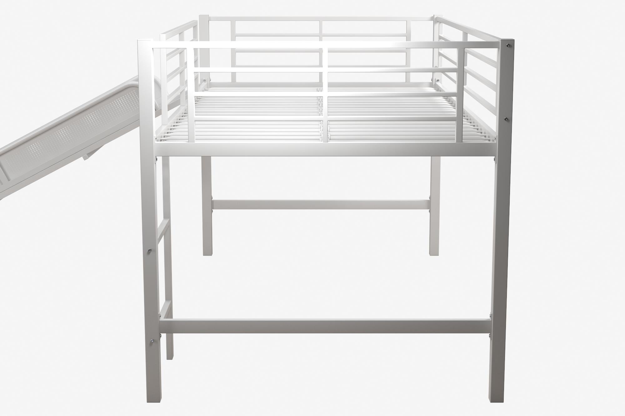 DHP Laurie Kids' Low Loft Bed with Slide - White - Twin