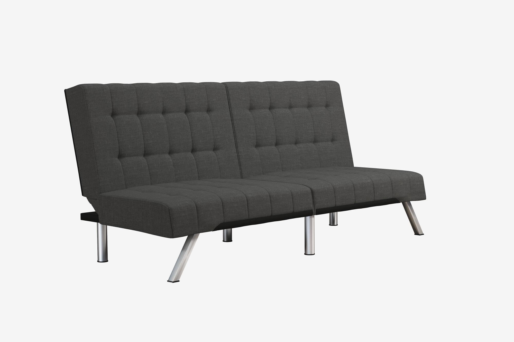 DHP Emily Armless Futon Sofa Bed - Dark Gray