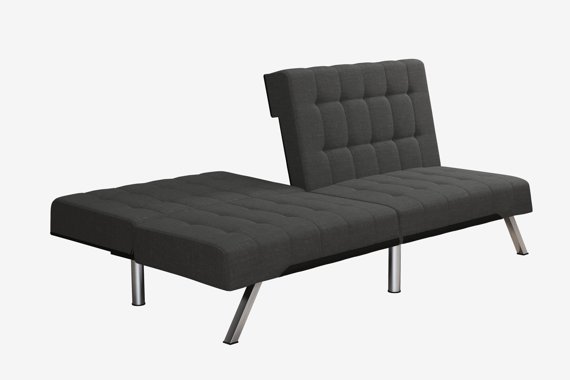 DHP Emily Armless Futon Sofa Bed - Dark Gray