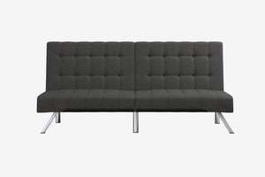 DHP Emily Armless Futon Sofa Bed - Dark Gray