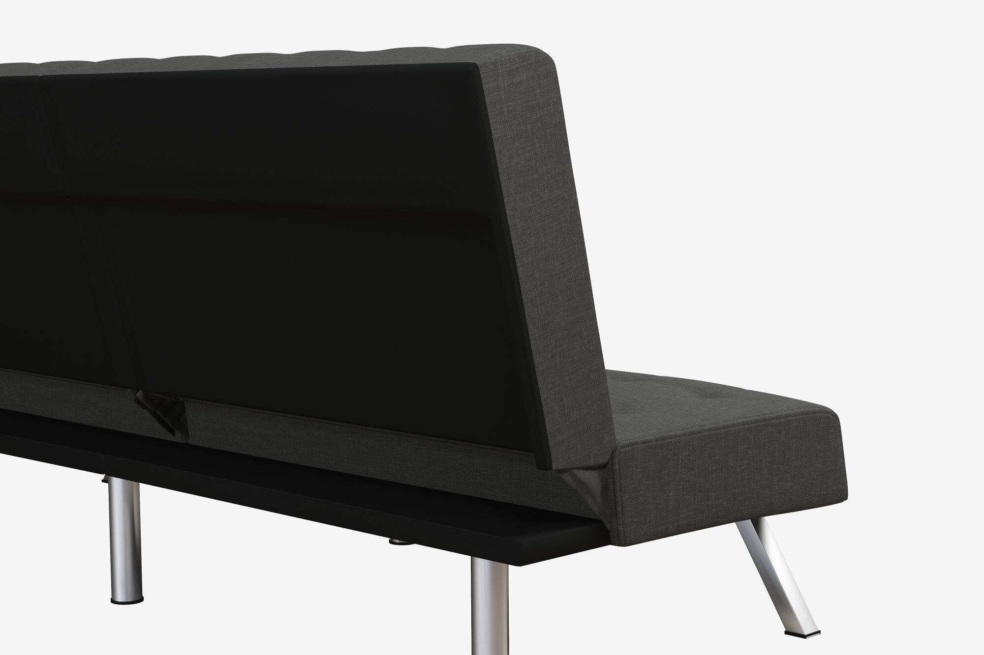 DHP Emily Armless Futon Sofa Bed - Dark Gray