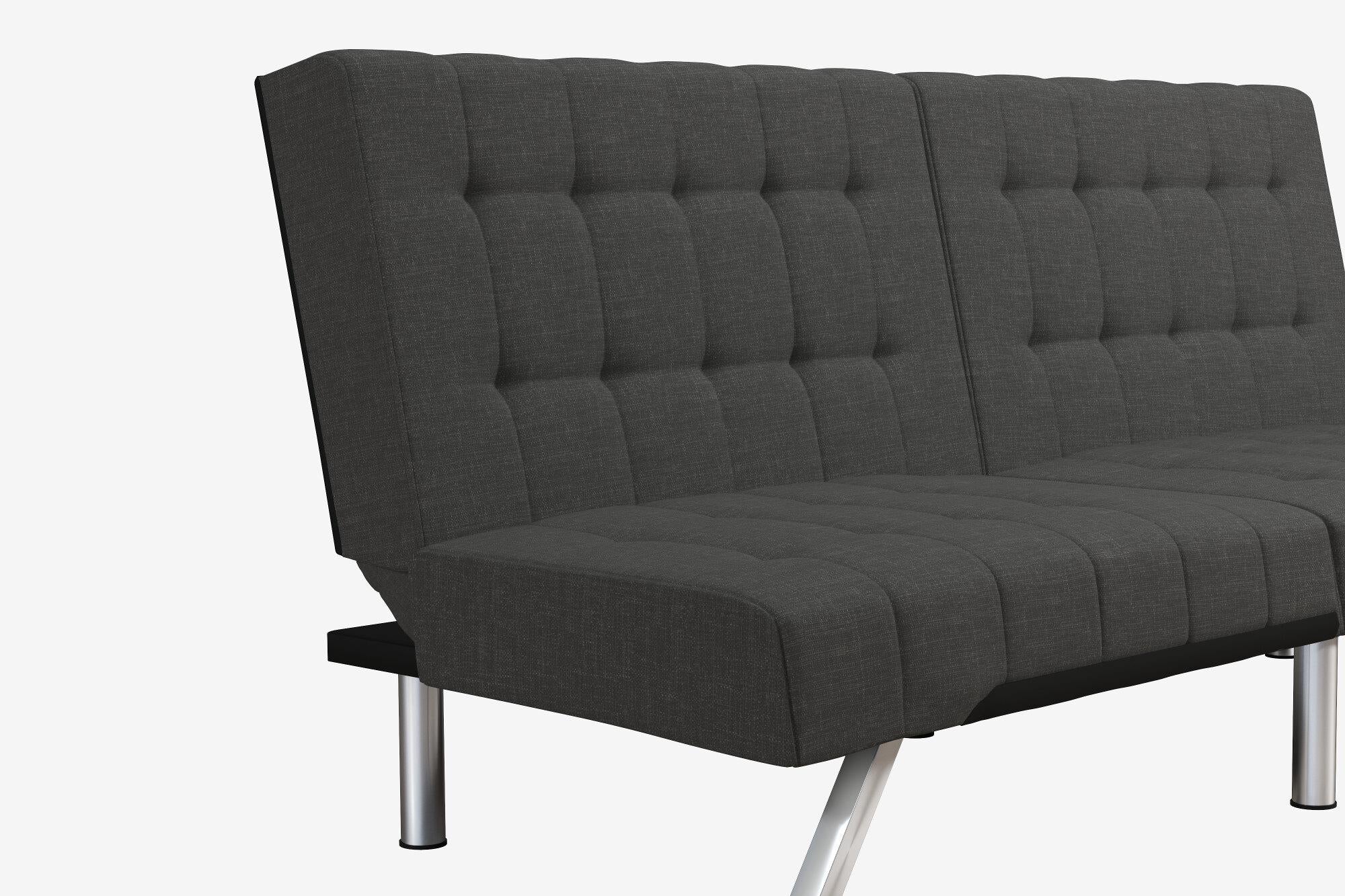 DHP Emily Armless Futon Sofa Bed - Dark Gray