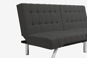 DHP Emily Armless Futon Sofa Bed - Dark Gray