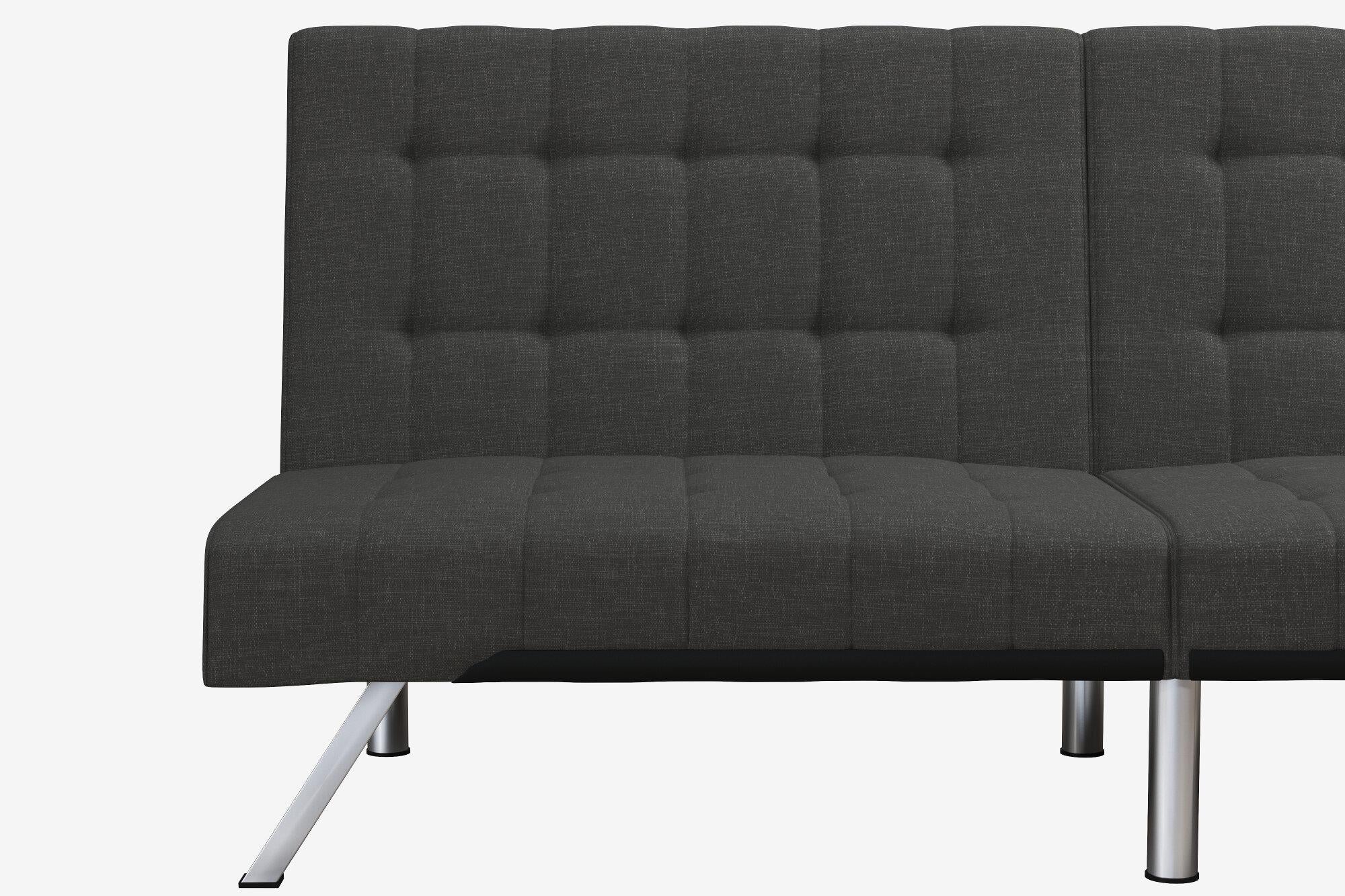 DHP Emily Armless Futon Sofa Bed - Dark Gray
