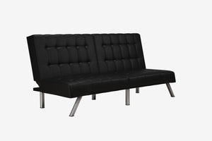 DHP Emily Armless Futon Sofa Bed - Black