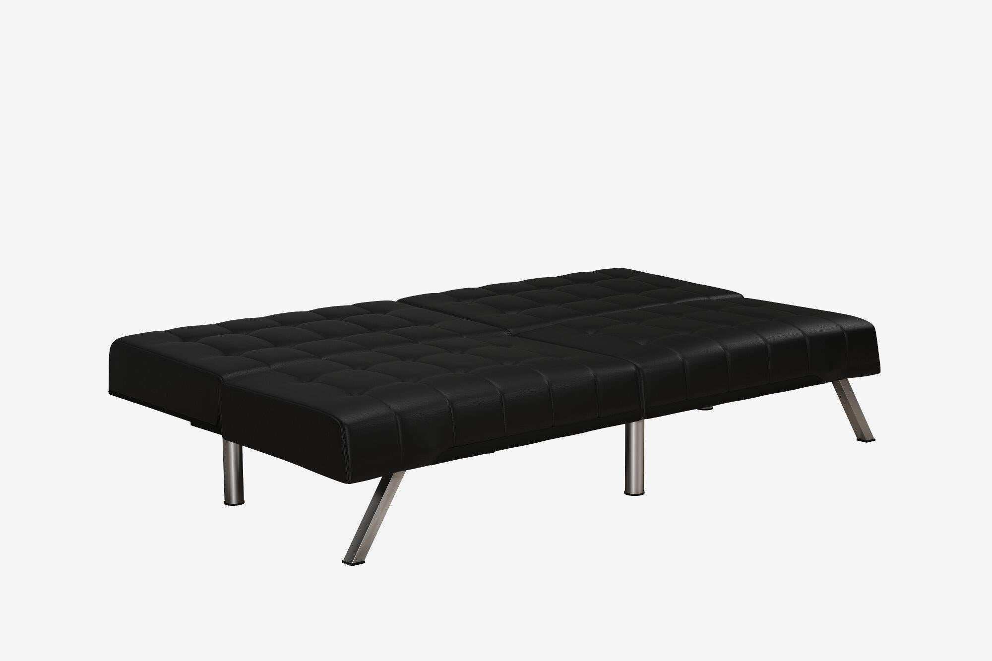 DHP Emily Armless Futon Sofa Bed - Black
