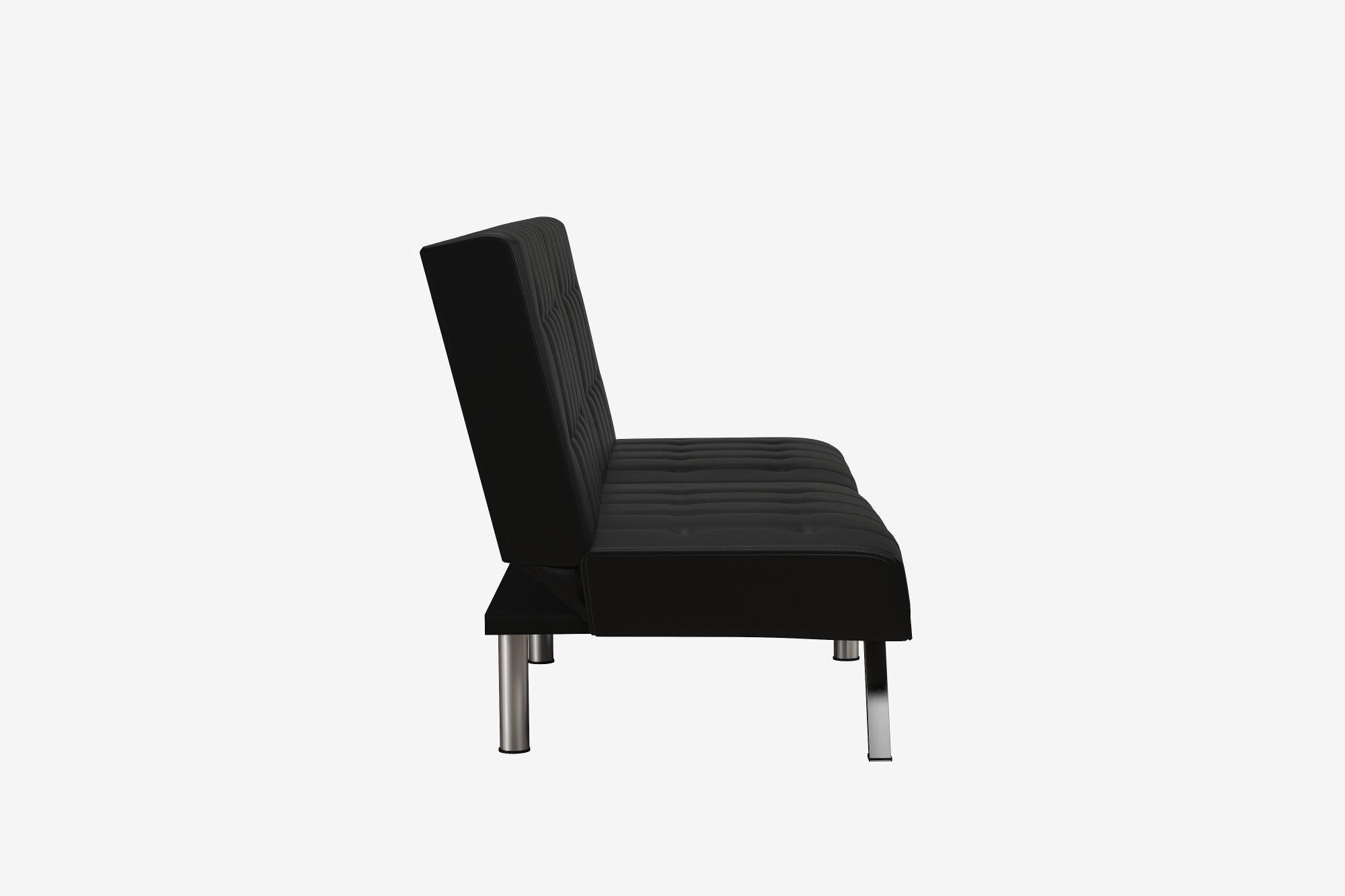 DHP Emily Armless Futon Sofa Bed - Black