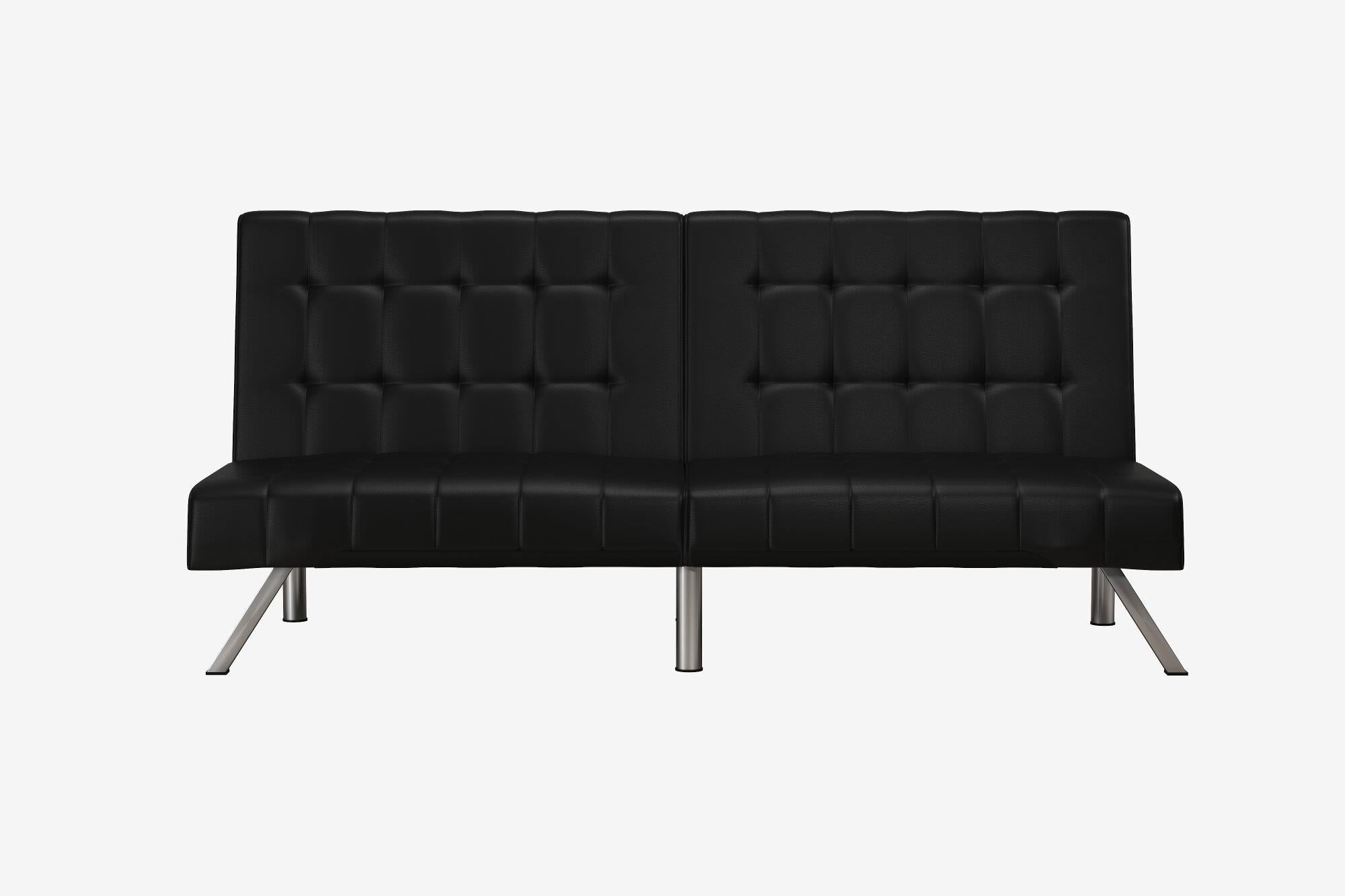 DHP Emily Armless Futon Sofa Bed - Black
