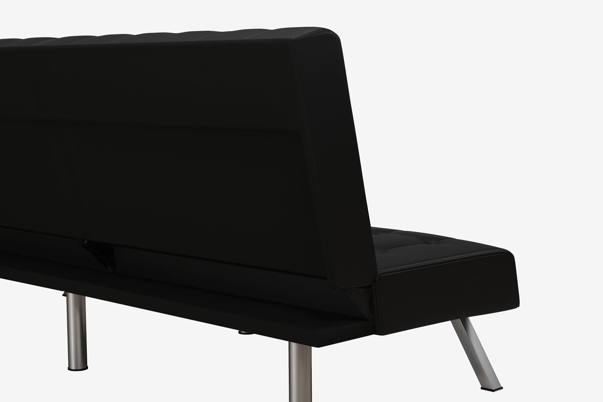 DHP Emily Armless Futon Sofa Bed - Black