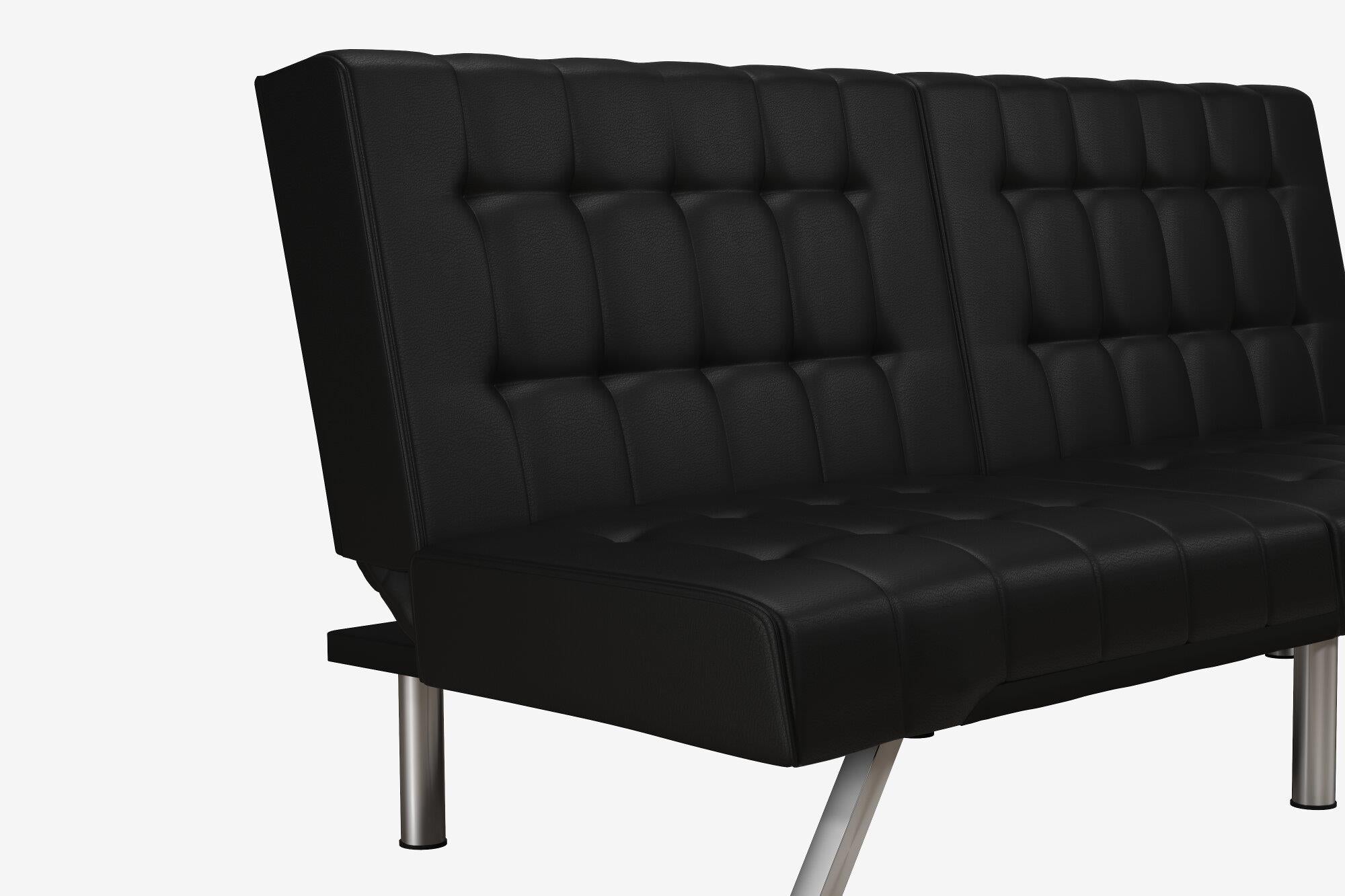 DHP Emily Armless Futon Sofa Bed - Black