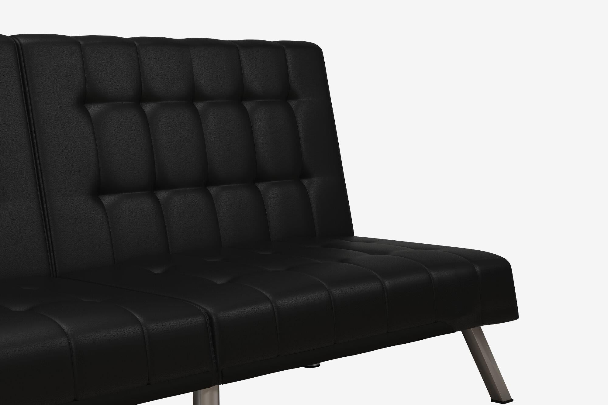DHP Emily Armless Futon Sofa Bed - Black