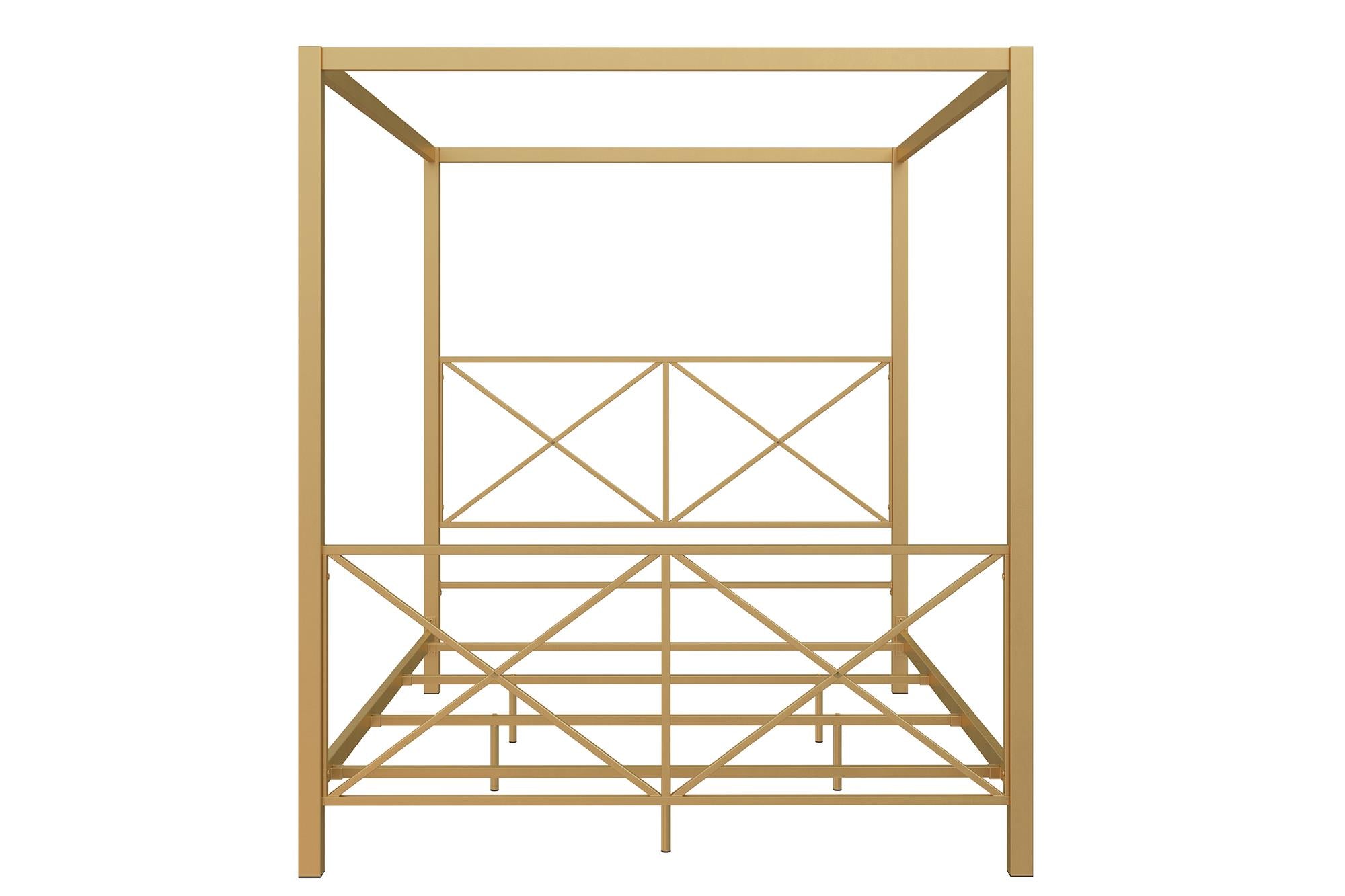 DHP Rosedale Metal Canopy Bed - Gold - Queen