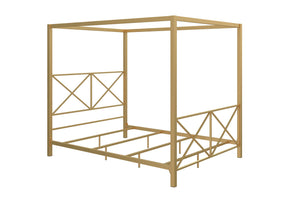 DHP Rosedale Metal Canopy Bed - Gold - Queen