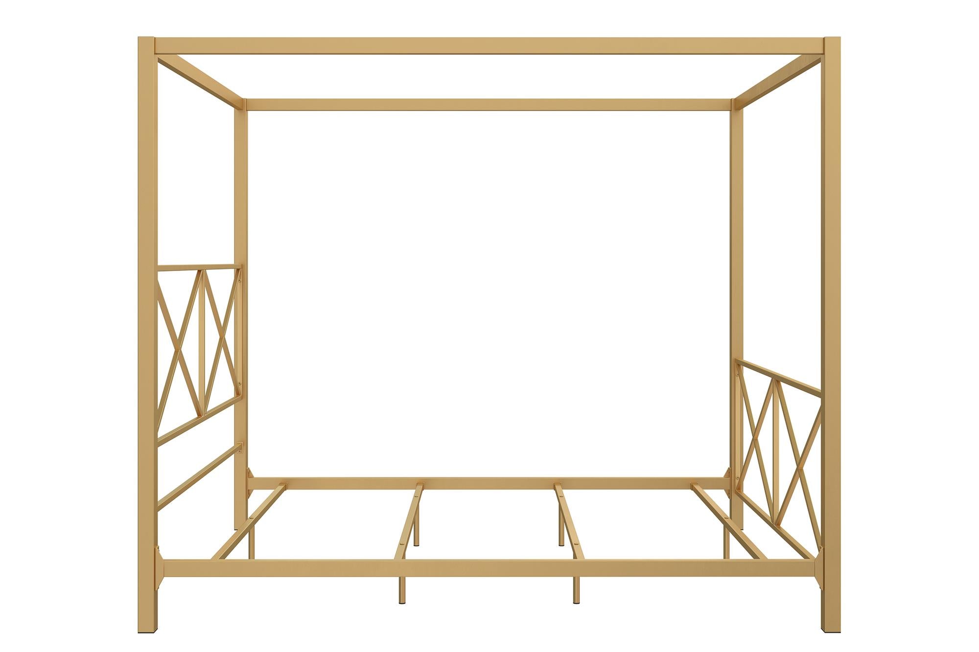 DHP Rosedale Metal Canopy Bed - Gold - Queen