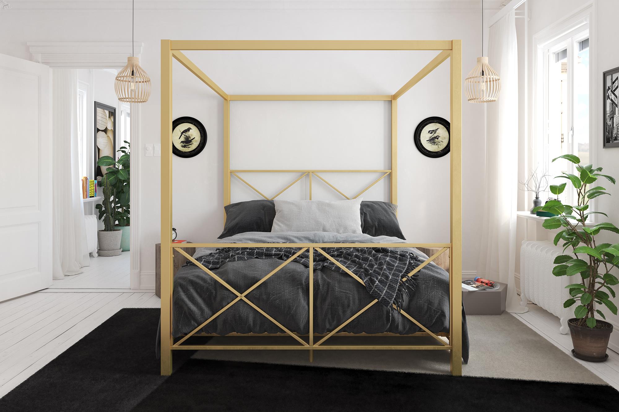 DHP Rosedale Metal Canopy Bed - Gold - Full