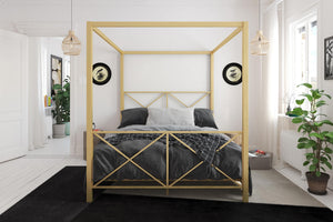 DHP Rosedale Metal Canopy Bed - Gold - Full