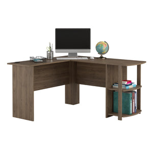 Ameriwood Home Dakota L Desk with Bookshelves - Rustic Oak