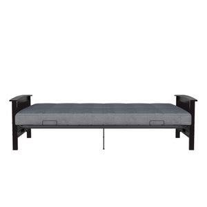 DHP Brixen Futon Set with Wood Frame and 6" Polyester Mattress - Gray - Full