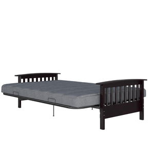 DHP Brixen Futon Set with Wood Frame and 6" Polyester Mattress - Gray - Full