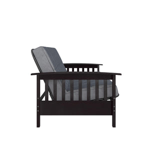 DHP Brixen Futon Set with Wood Frame and 6" Polyester Mattress - Gray - Full