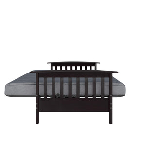 DHP Brixen Futon Set with Wood Frame and 6" Polyester Mattress - Gray - Full