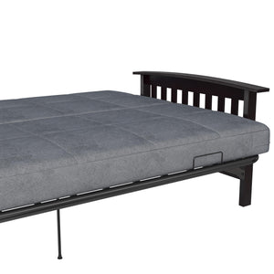 DHP Brixen Futon Set with Wood Frame and 6" Polyester Mattress - Gray - Full