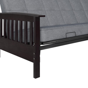 DHP Brixen Futon Set with Wood Frame and 6" Polyester Mattress - Gray - Full