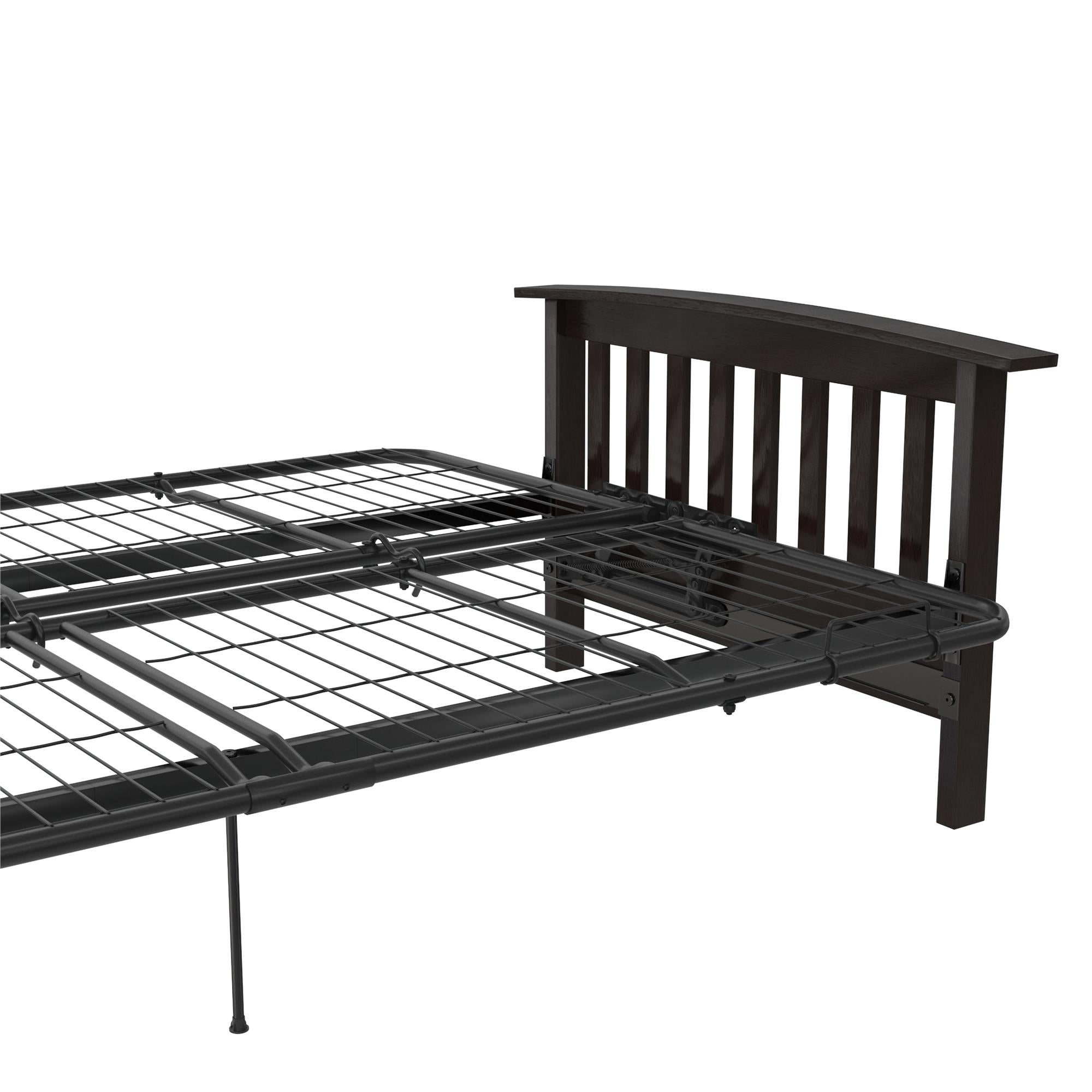 DHP Brixen Futon Set with Wood Frame and 6" Polyester Mattress - Gray - Full