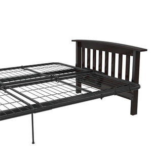 DHP Brixen Futon Set with Wood Frame and 6" Polyester Mattress - Gray - Full