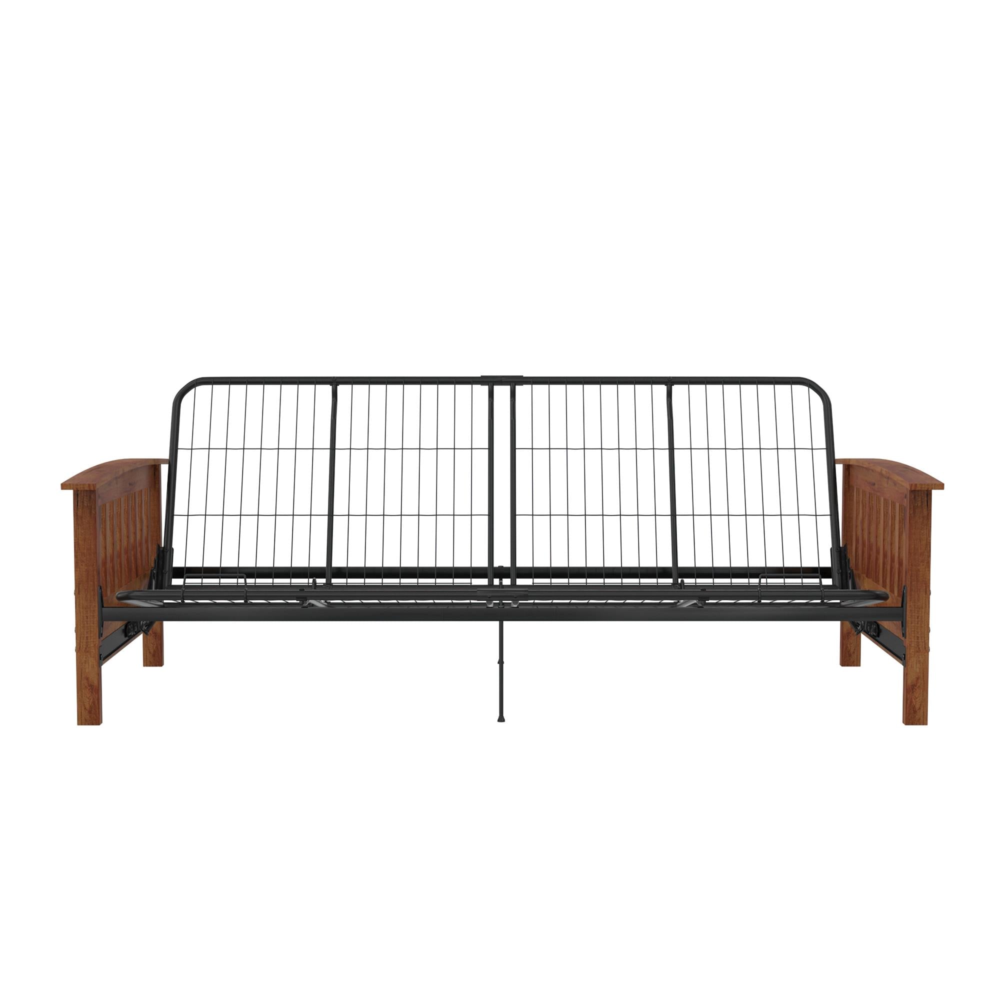 DHP Brixen Futon Set with Wood Frame and 6" Polyester Mattress - Tan - Full