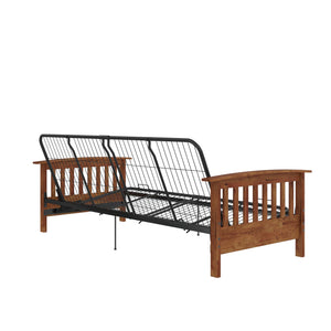 DHP Brixen Futon Set with Wood Frame and 6" Polyester Mattress - Tan - Full