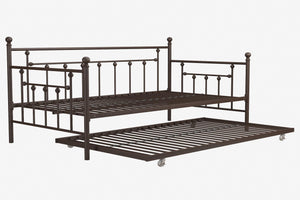 DHP Manila Metal Daybed with Trundle - Bronze - Twin