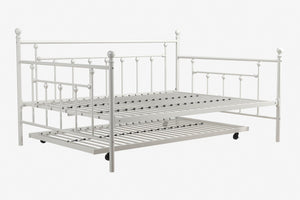 DHP Manila Metal Daybed with Trundle - White - Full