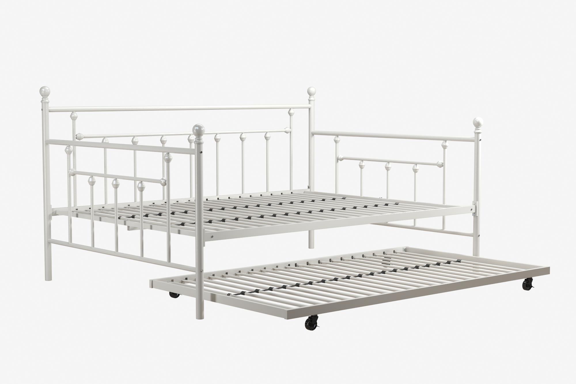 DHP Manila Metal Daybed with Trundle - White - Full