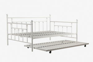 DHP Manila Metal Daybed with Trundle - White - Full