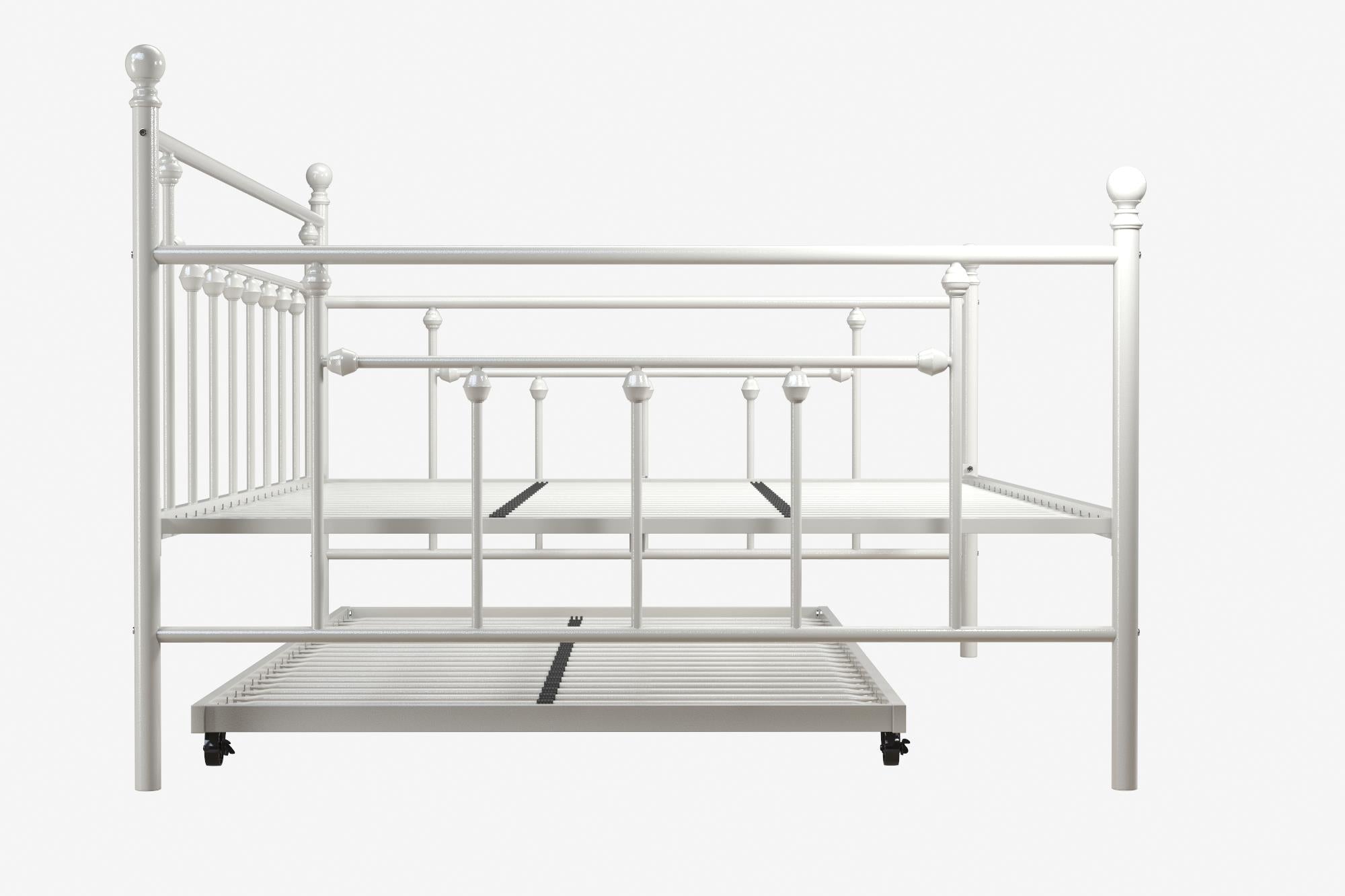 DHP Manila Metal Daybed with Trundle - White - Full
