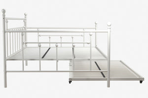 DHP Manila Metal Daybed with Trundle - White - Full