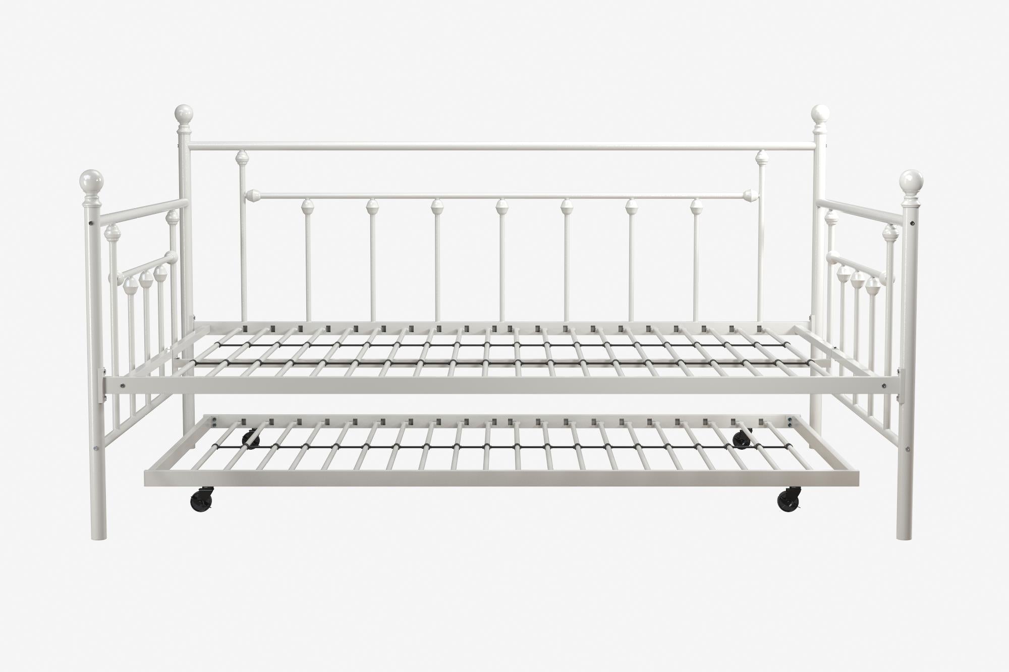 DHP Manila Metal Daybed with Trundle - White - Full