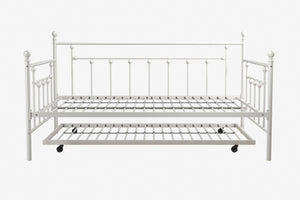 DHP Manila Metal Daybed with Trundle - White - Full