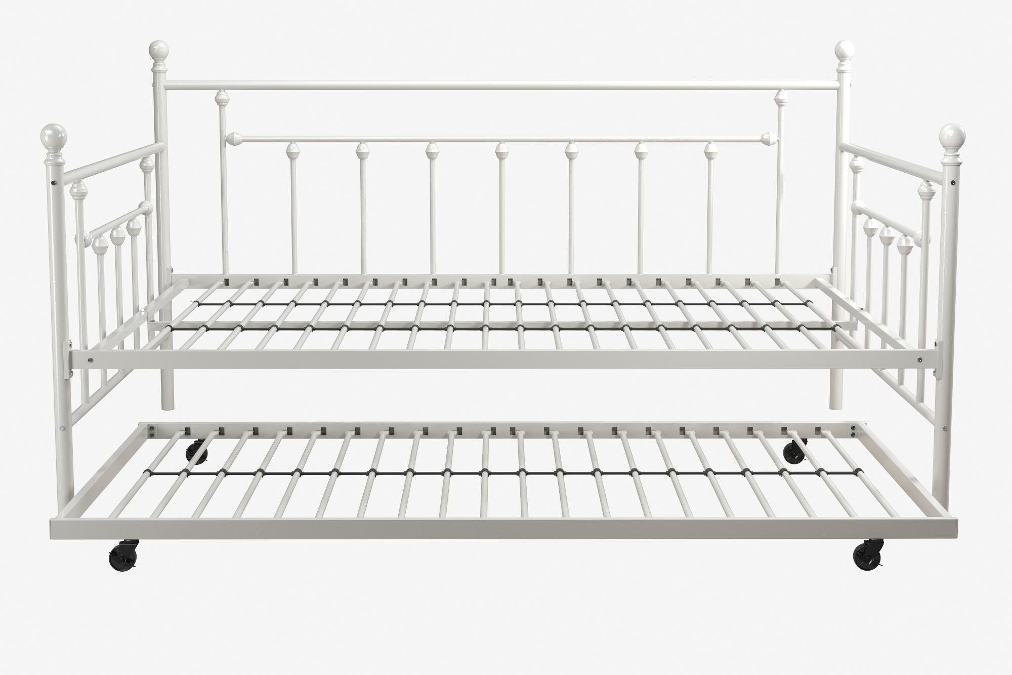 DHP Manila Metal Daybed with Trundle - White - Full