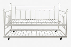DHP Manila Metal Daybed with Trundle - White - Full