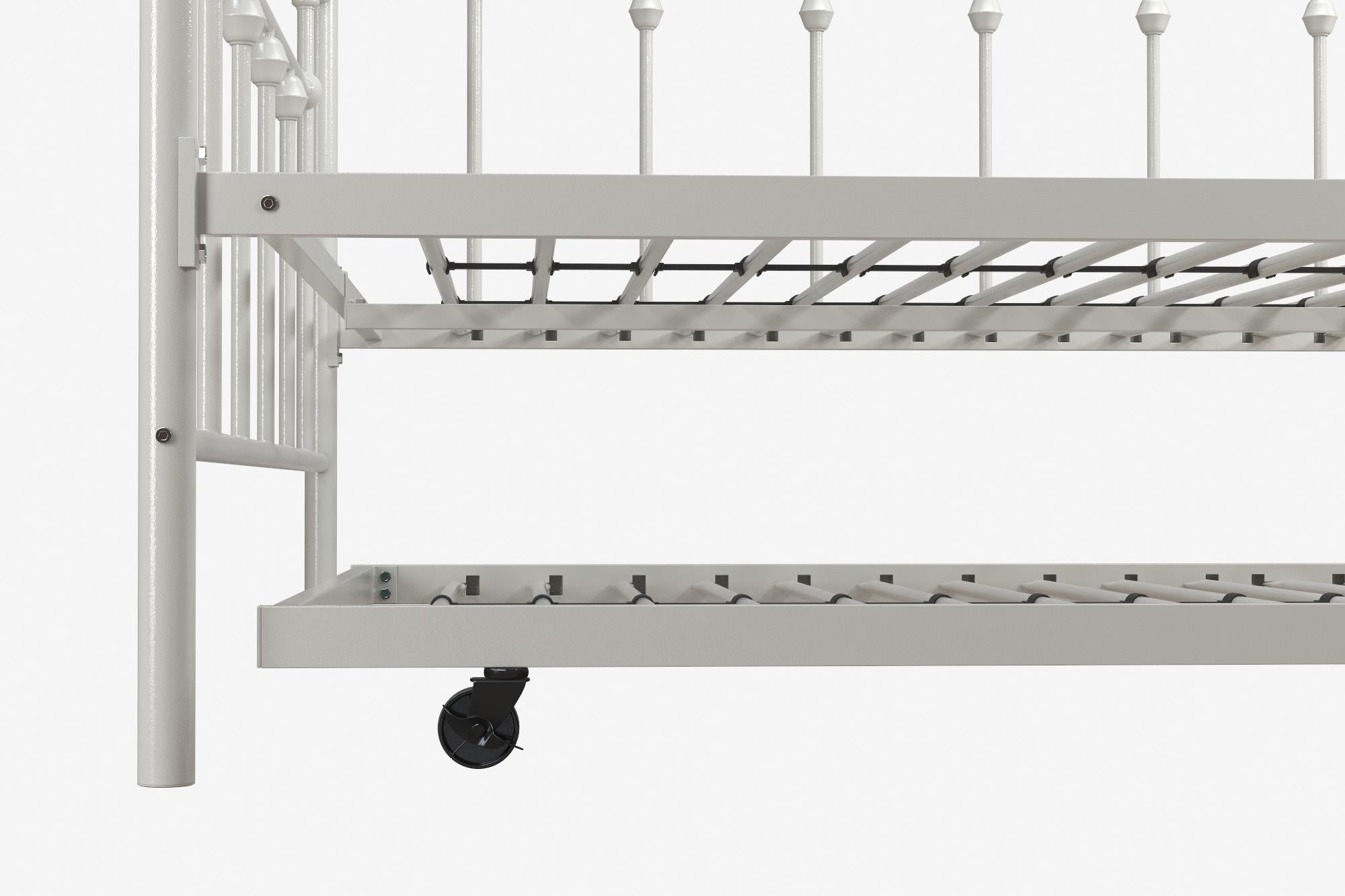 DHP Manila Metal Daybed with Trundle - White - Full