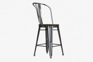 DHP Luxor 24"  Counter Height Bar Stool, Set of 2 - Antique Gun Metal